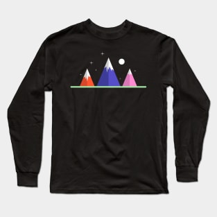 mountain flat design Long Sleeve T-Shirt